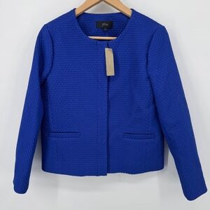 J.‎ Crew Blue Portfolio Matelasse Textured Blazer Jacket Women's 6 NWT